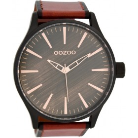 OOZOO Timepieces 51mm Βrown Leather strap C7422
